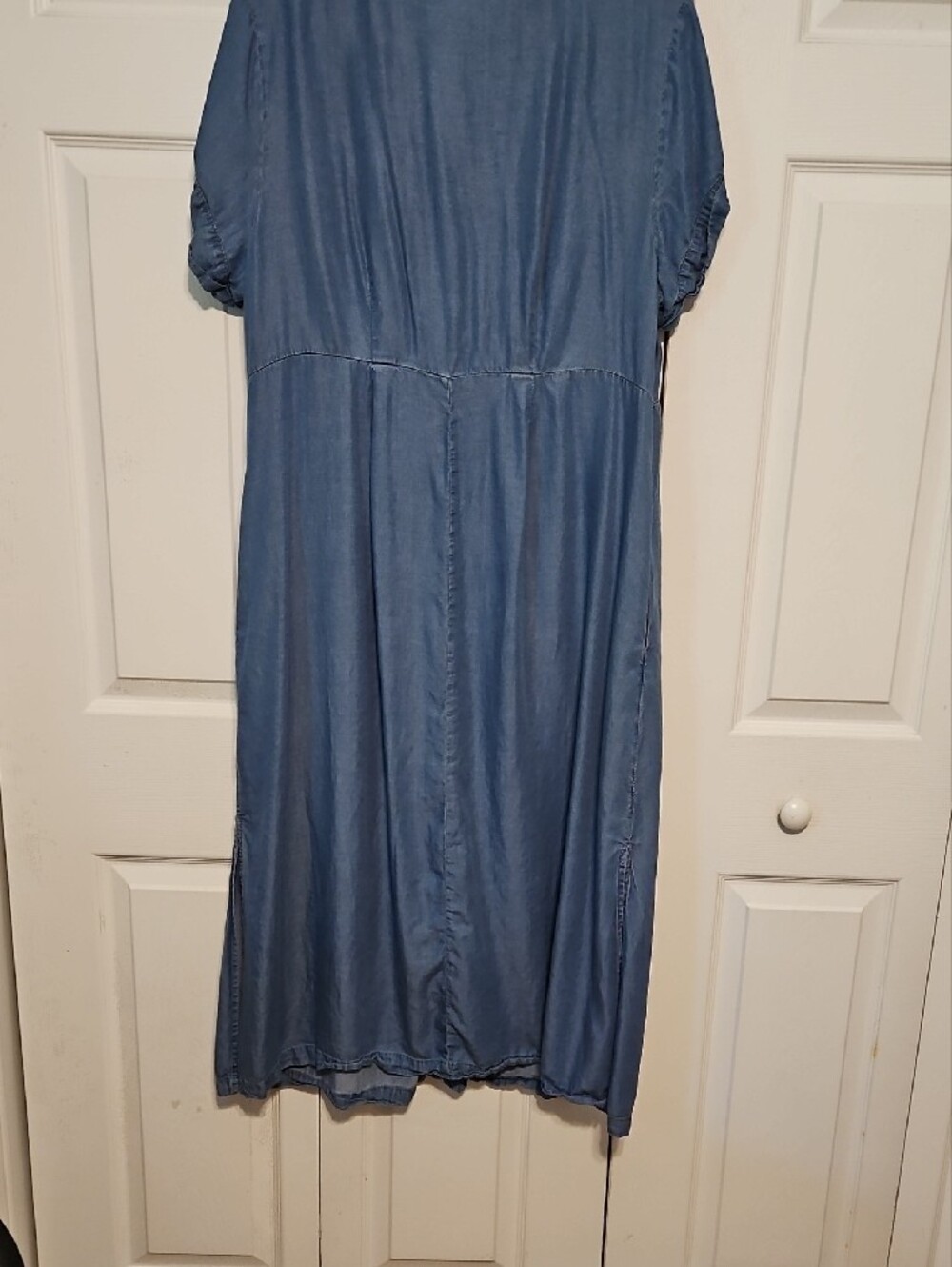 Terra & Sky Denim Button-Front Maxi Dress - Blue - Picture 5 of 7